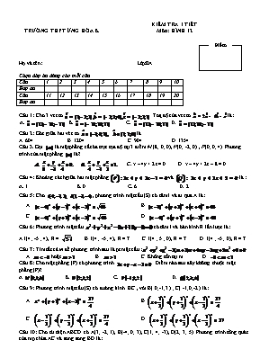 Kiểm tra 1 tiết môn Hình 12 - Trường THPT Ứng Hòa B